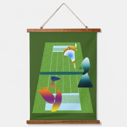 A Surreal Tennis Match 吊り下げ型タペストリー (正面)