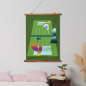 A Surreal Tennis Match 吊り下げ型タペストリー (寝室)