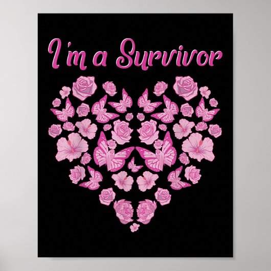 A Surviの女性のための乳がん生存者のシャツ ポスター (正面)