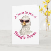 A Swan Is Just A Bougie Goose - Funny Silly Goose カード (黄色い花)