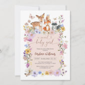 A Sweet Baby Girl Wildflower Butterfly Baby Shower 招待状 (正面)