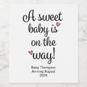 A Sweet Baby Pregnancy Reveal New Grandparents ワインラベル (シングルラベル)