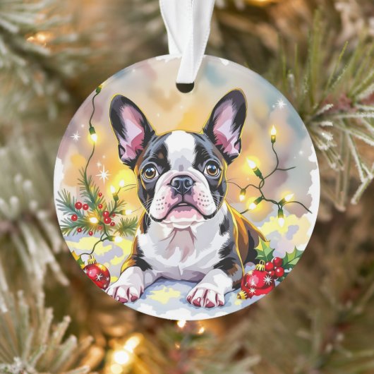 A Sweet Boston Terrier Christmas オーナメント (ツリー)