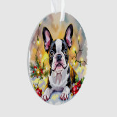 A Sweet Boston Terrier Christmas オーナメント (正面)