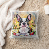 A Sweet Boston Terrier Christmas クッション (ブランケット)