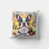 A Sweet Boston Terrier Christmas クッション (正面)