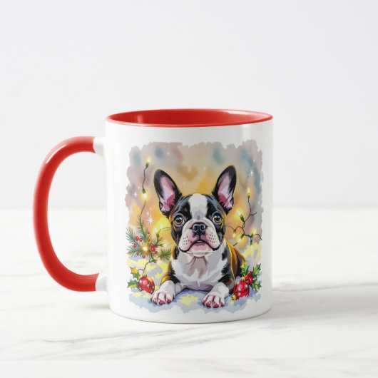 A Sweet Boston Terrier Christmas マグカップ (左)