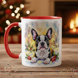 A Sweet Boston Terrier Christmas マグカップ