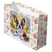 A Sweet Boston Terrier Christmas ラージペーパーバッグ (正面アングル)