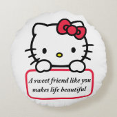 A Sweet Friend Like You - Heartfelt Quote T-Shirt ラウンドクッション (裏面)