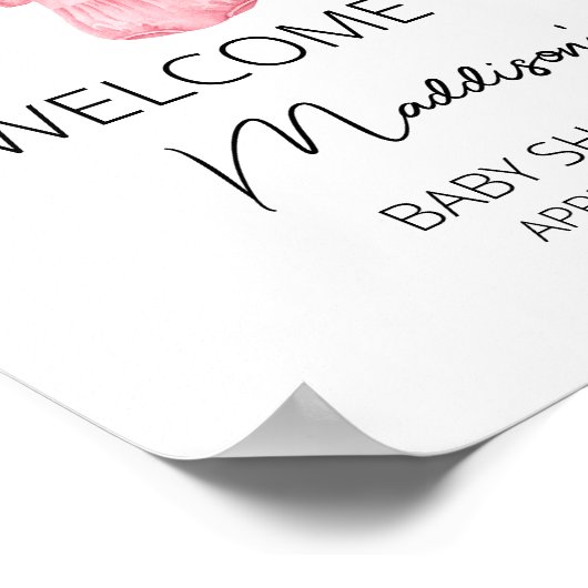 A Sweet Girl Baby Cloths赤ちゃんシャワーへようこそ ポスター (角)