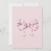 A Sweet Girl Pink Bow Baby Shower Invitation 招待状 (裏面)