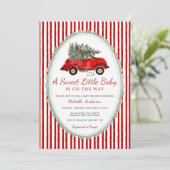 A Sweet Little Baby Is on the Way Rustic Red  招待状 (スタンド正面)
