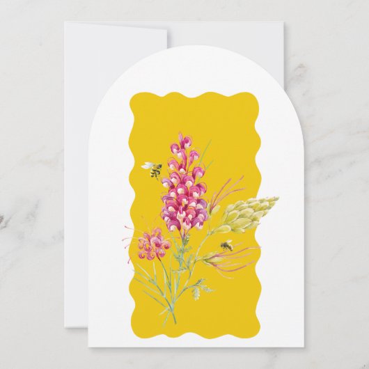 A Sweet Little Bee Is On Her Way Arch 招待状 (裏面)