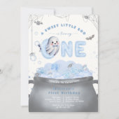 A Sweet Little Boo Is Turning One 1st Birthday 招待状 (正面)