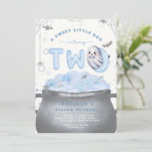 A Sweet Little Boo Is Turning Two Blue Birthday 招待状 (スタンド正面)