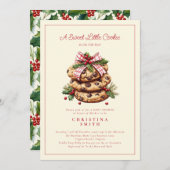 A Sweet Little Cookie Christmas Baby Shower  招待状 (正面/裏面)