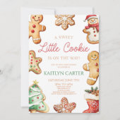 A Sweet Little Cookie Gingerbread Baby Shower 招待状 (正面)