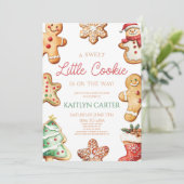 A Sweet Little Cookie Gingerbread Baby Shower 招待状 (スタンド正面)