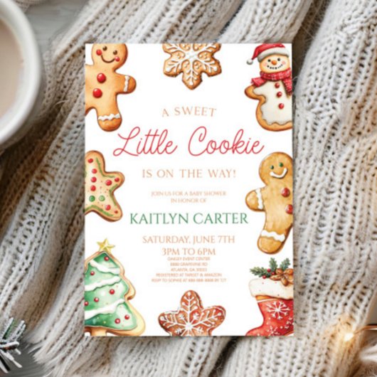 A Sweet Little Cookie Gingerbread Baby Shower 招待状
