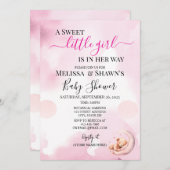 A Sweet Little Girl Baby Shower Invitation 招待状 (正面/裏面)