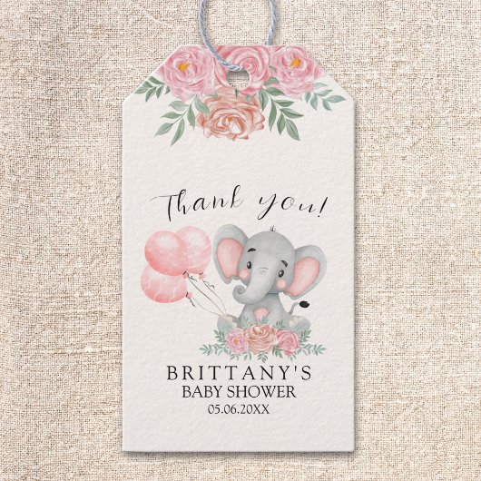 A Sweet Little Girl is on her Way Baby shower ギフトタグ