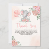 A Sweet Little Girl is on her Way Baby shower サンキューカード (正面)