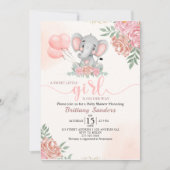 A Sweet Little Girl is on her Way Baby shower 招待状 (正面)