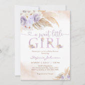 A Sweet Little Girl Pampass Baby Shower Invitation 招待状 (正面)