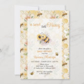 A Sweet Little Honey Honeycomb Bee Baby Shower 招待状 (正面)