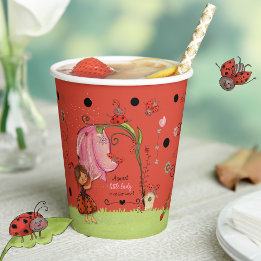 A Sweet Little Lady Ladybug Baby Shower Paper Cups 紙コップ