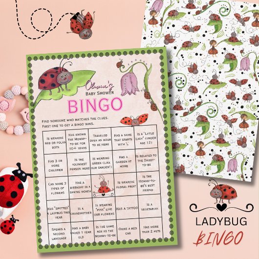 A Sweet Little Lady Ladybug  Find the GUEST BINGO  招待状