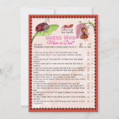 A Sweet Little Lady Ladybug Guess Who Game Card 招待状 (正面)
