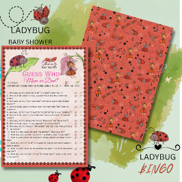 A Sweet Little Lady Ladybug Guess Who Game Card 招待状