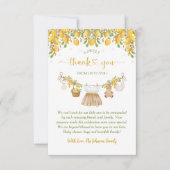 A Sweet Little One Lemon Citrus Baby Shower サンキューカード (正面)