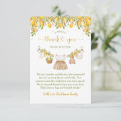 A Sweet Little One Lemon Citrus Baby Shower サンキューカード (スタンド正面)