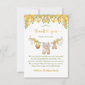 A Sweet Little One Lemon Citrus Baby Shower サンキューカード (正面)