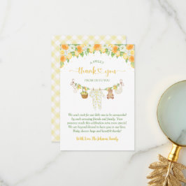 A Sweet Little One Lemon Citrus Floral Baby Shower サンキューカード