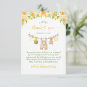 A Sweet Little One Lemon Citrus Floral Baby Shower サンキューカード (スタンド正面)