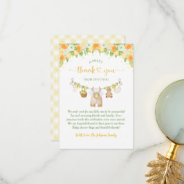 A Sweet Little One Lemon Citrus Floral Baby Shower サンキューカード