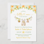 A Sweet Little One Lemon Citrus Floral Baby Shower 招待状 (正面)