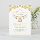 A Sweet Little One Lemon Citrus Floral Baby Shower 招待状 (スタンド正面)