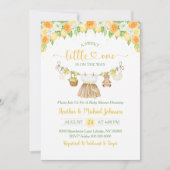 A Sweet Little One Lemon Citrus Floral Baby Shower 招待状 (正面)
