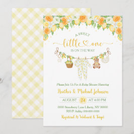 A Sweet Little One Lemon Citrus Floral Baby Shower 招待状