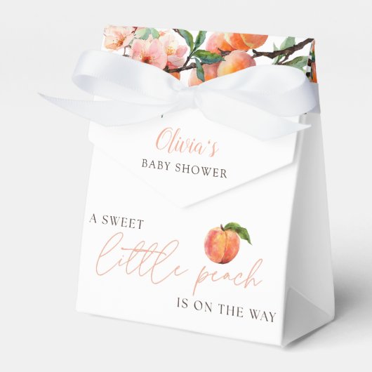 A Sweet Little Peach Baby Shower フェイバーボックス (正面サイド)