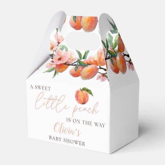 A Sweet Little Peach Baby Shower Favor Boxes フェイバーボックス (正面サイド)