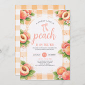 A Sweet Little Peach Birthday Invitation 招待状 (正面/裏面)