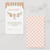 A Sweet Little Peach Clothesline Baby Shower エンクロージャーカード (正面/裏面)