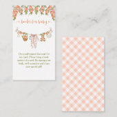 A Sweet Little Peach Clothesline Baby Shower エンクロージャーカード (正面/裏面)