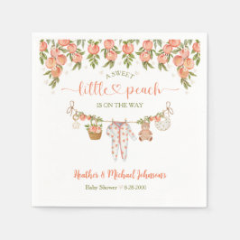 A Sweet Little Peach Clothesline Baby Shower スタンダードカクテルナプキン